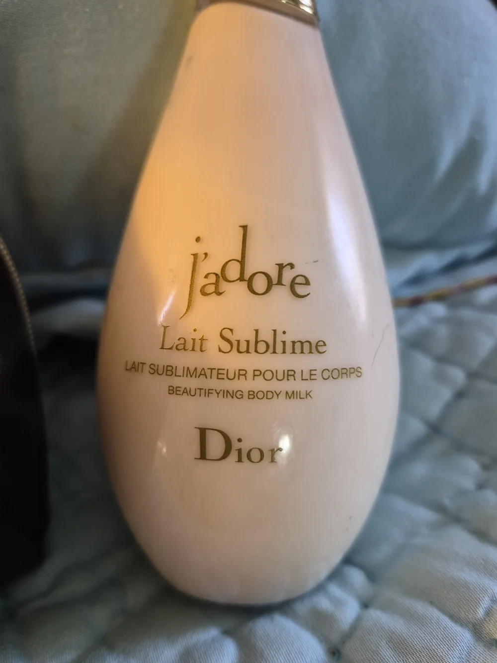 Dior Black Leather Cosmetic Pouch with J'adore Lait Sublime - Picture 2 of 6